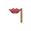 Vampire Fangs on a stick illed outline icon Royalty Free Stock Photo