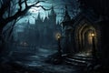 Vampire gate castle mystical. Generate Ai