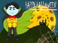 Vampire For Happy Halloween with background