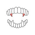 Vampire horror teeth. Vector illustration. Royalty Free Stock Photo