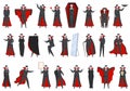 Vampire icons set cartoon . Party character