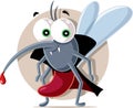 Vampire Mosquito Vector Cartoon Illustration