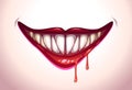 Vampire mouth illustration.