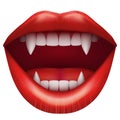 Vampire mouth with open lips. Royalty Free Stock Photo