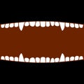 Vampire Mouth with Teeth. Halloween Background. Royalty Free Stock Photo