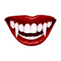 Vampire open mouth icon, horror teeth symbol