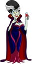 Vampire Queen Cartoon Character Holding A Glass Of Blood