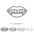 Vampire's teeth different shapes icon. Simple thin line, outline of halloween icons for ui and ux, website or mobile