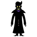 Vampire. Silhouette. Vector illustration. Halloween symbol. Count Dracula. Stylish haircut. Fabulous character. All Saints` Day.