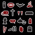 Vampire stickers icon set eps10