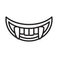 Tooth fangs, Vampire teeth icon vector illustration for graphic and web design