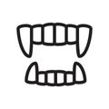 Tooth fangs, Vampire teeth icon vector illustration for graphic and web design