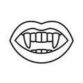 Tooth fangs, Vampire teeth icon illustration for graphic and web design