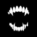 Vampire teeth vector isolated on black background EPS 10