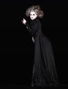 Vampire woman with black gothic costume halloween Royalty Free Stock Photo