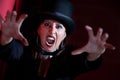 Vampire woman in top hat Royalty Free Stock Photo