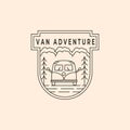van adventure line art logo vector symbol illustration design Royalty Free Stock Photo