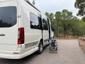 A van camping at Steinaker Lake State Park in the Flaming Gorge area in Wyoming and Utah