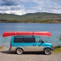 Van with Canoe