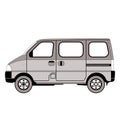 van car, vector illustration , lining draw, profile