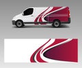 Van decal wrap design vector for Company branding . Graphic wrap decal and sticker template vector