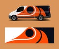 Van decal wrap design vector for Company branding . Graphic wrap decal and sticker template vector