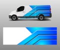 Van decal wrap design vector for Company branding . Graphic wrap decal and sticker template vector