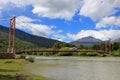 Van driving over bridge, Carretera Austral, Chile Royalty Free Stock Photo