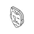 van duke beard hair style isometric icon vector illustration