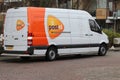 Van of the dutch post organisation PostNL for distribution of packages in Gouda, the Netherlands.