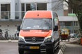 Van of the dutch post organisation PostNL for distribution of packages in Gouda, the Netherlands.