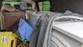 A van filled with house clearance household appliances ready to transport Royalty Free Stock Photo