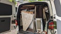 A van full of house clearance waste ready to be disposed of Royalty Free Stock Photo