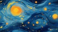 Van Gogh's Starry Night: Hand-painted abstract oil painting