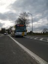 A Van Hool bus, line 63, runs through Beernem. Royalty Free Stock Photo