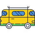 Van icon vector caravan rv car, travel bus Royalty Free Stock Photo