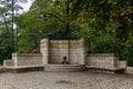 The Van Karnebeek Bron is a sandstone monument that commemorates the Carnegie Foundation and the opening of the Peace Palace Royalty Free Stock Photo