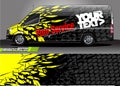 Van livery graphic vector. abstract grunge background design for vehicle vinyl wrap and car branding Royalty Free Stock Photo