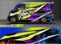 Van livery graphic vector. abstract grunge background design for vehicle vinyl wrap and car branding