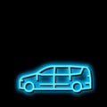 van minivan car neon glow icon illustration Royalty Free Stock Photo