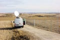 Mobile unit of television in a path Royalty Free Stock Photo