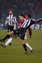 Van Nistelrooy and Ciro Ferrara in action during the match Royalty Free Stock Photo