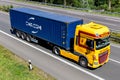 Truck with CMA CGM container Royalty Free Stock Photo