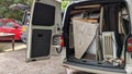 A van packed full of house clearance removals waste Royalty Free Stock Photo