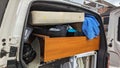 A van packed to the roof with household removal items