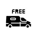 van transportation free shipping glyph icon vector illustration Royalty Free Stock Photo