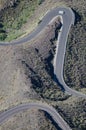 Van on a winding road. Royalty Free Stock Photo