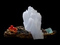 Vanadinite, Anhydrite and Fluorite Crystals Royalty Free Stock Photo