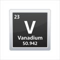 Vanadium symbol. Chemical element of the periodic table. Vector stock illustration