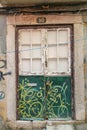 Vandalism, Metal door with  graffiti Royalty Free Stock Photo